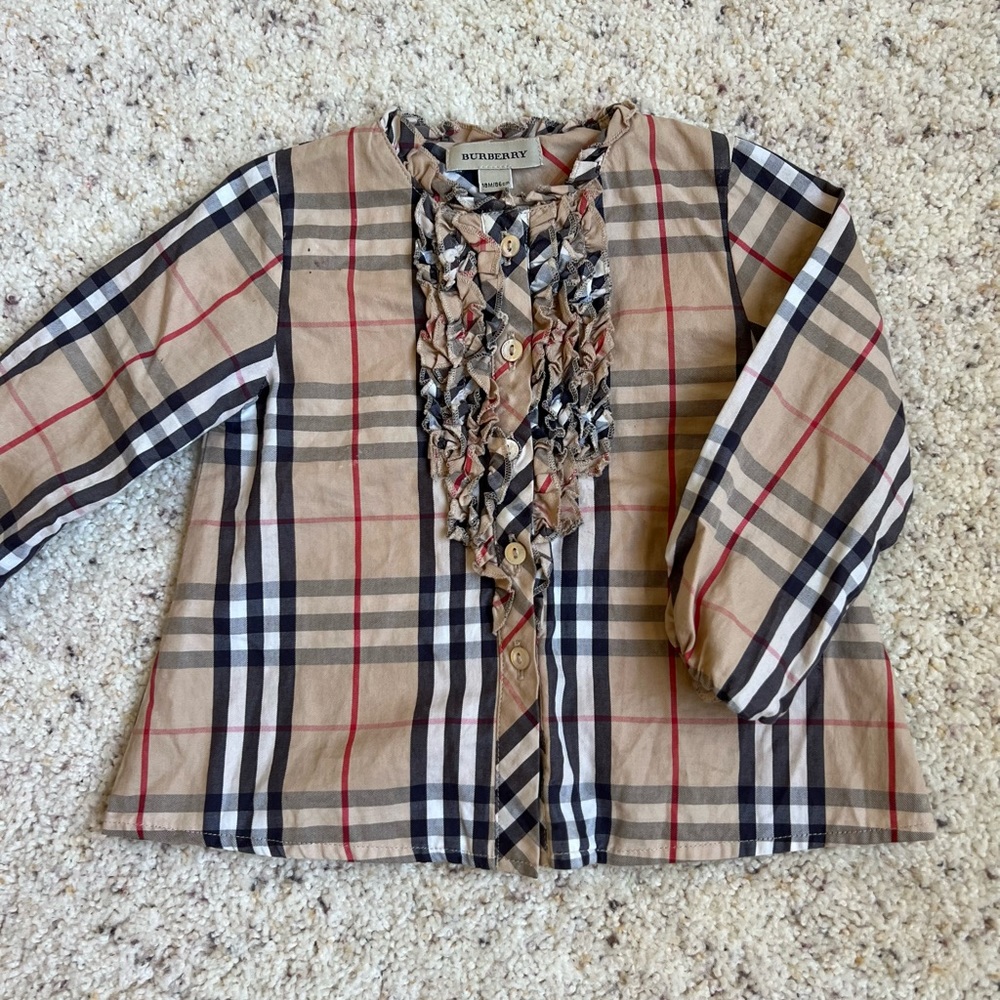 Burberry ruffle Victorian Style Blouse